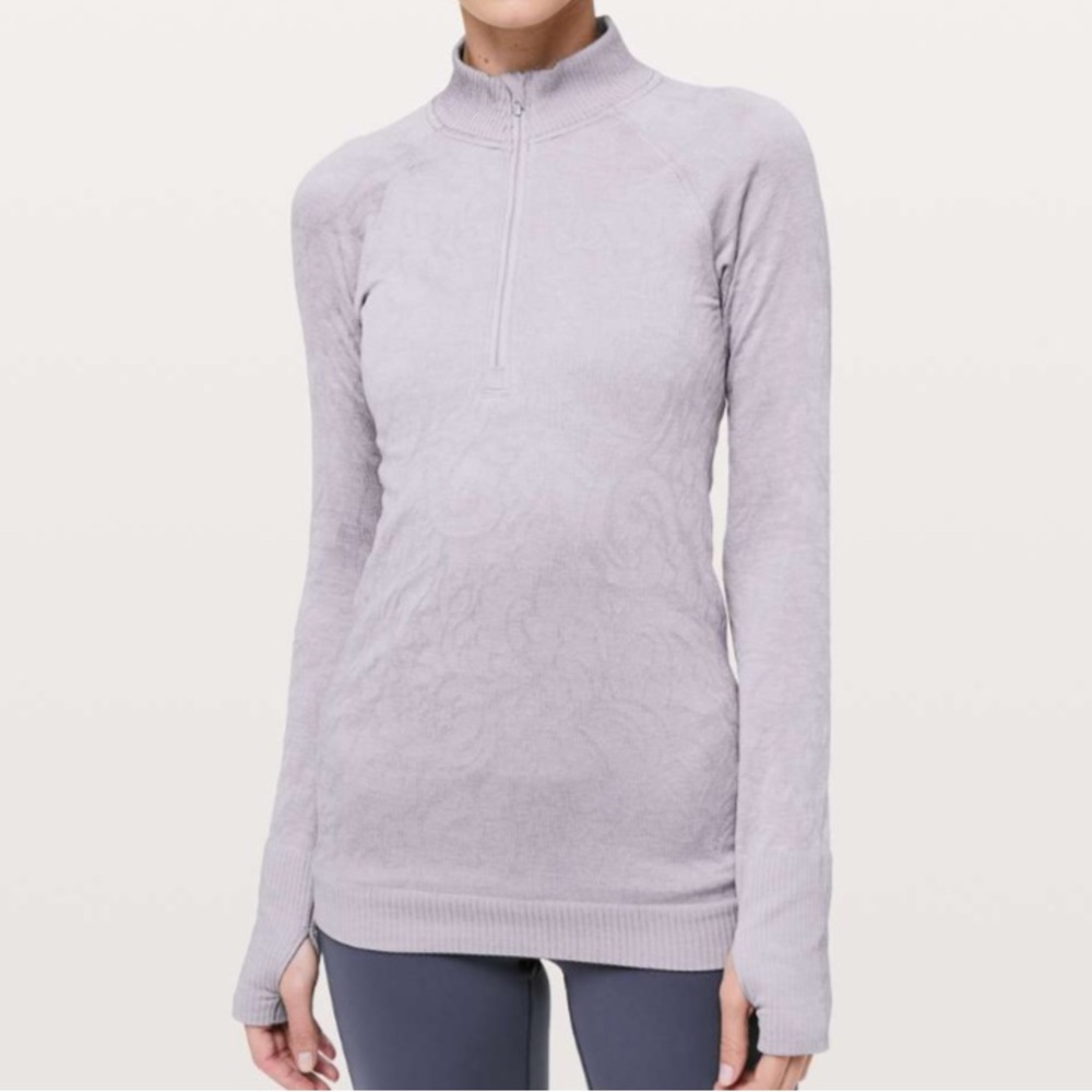Lululemon Rest Less 1/2 Zip in Lavender Grey